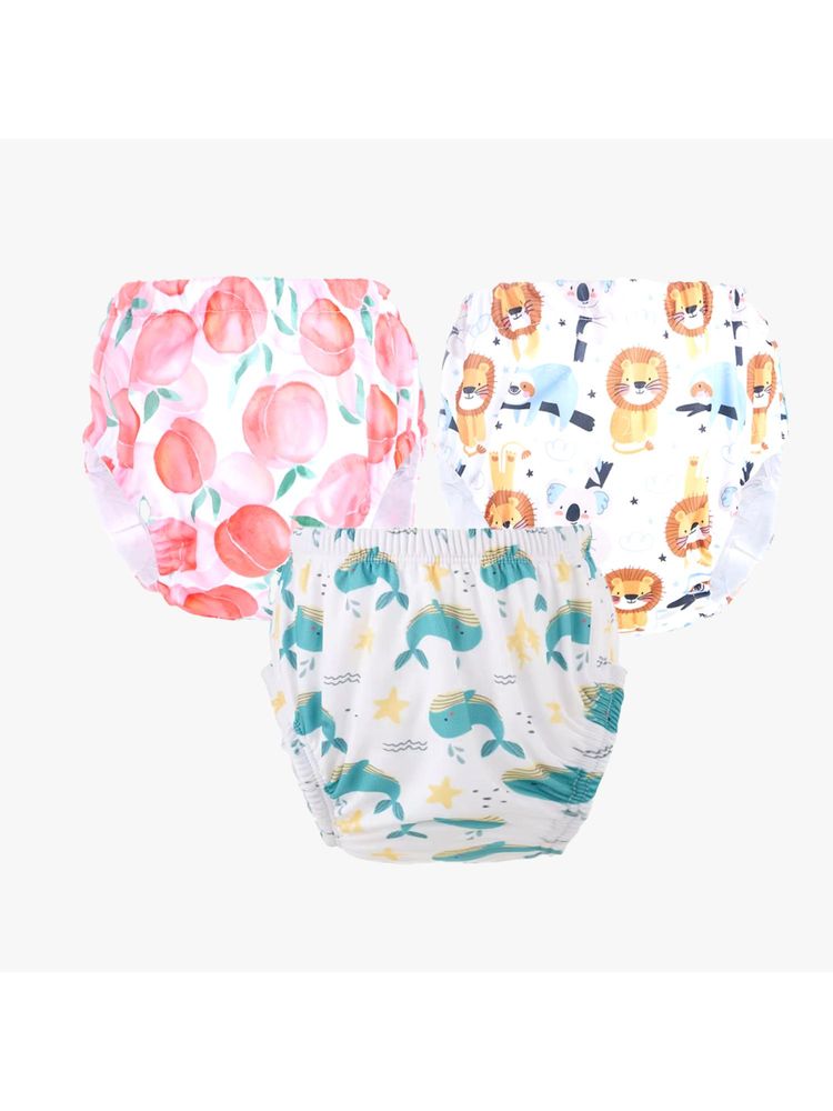 Chinmay Kids Npanty24 Baby Panty Boys and Girls Reusable Waterproof Printed Panty (Pack of 3)