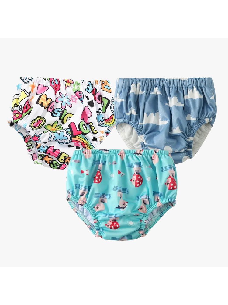 Chinmay Kids Npanty64 Baby Panty Boys and Girls Reusable Waterproof Printed Panty (Pack of 3)