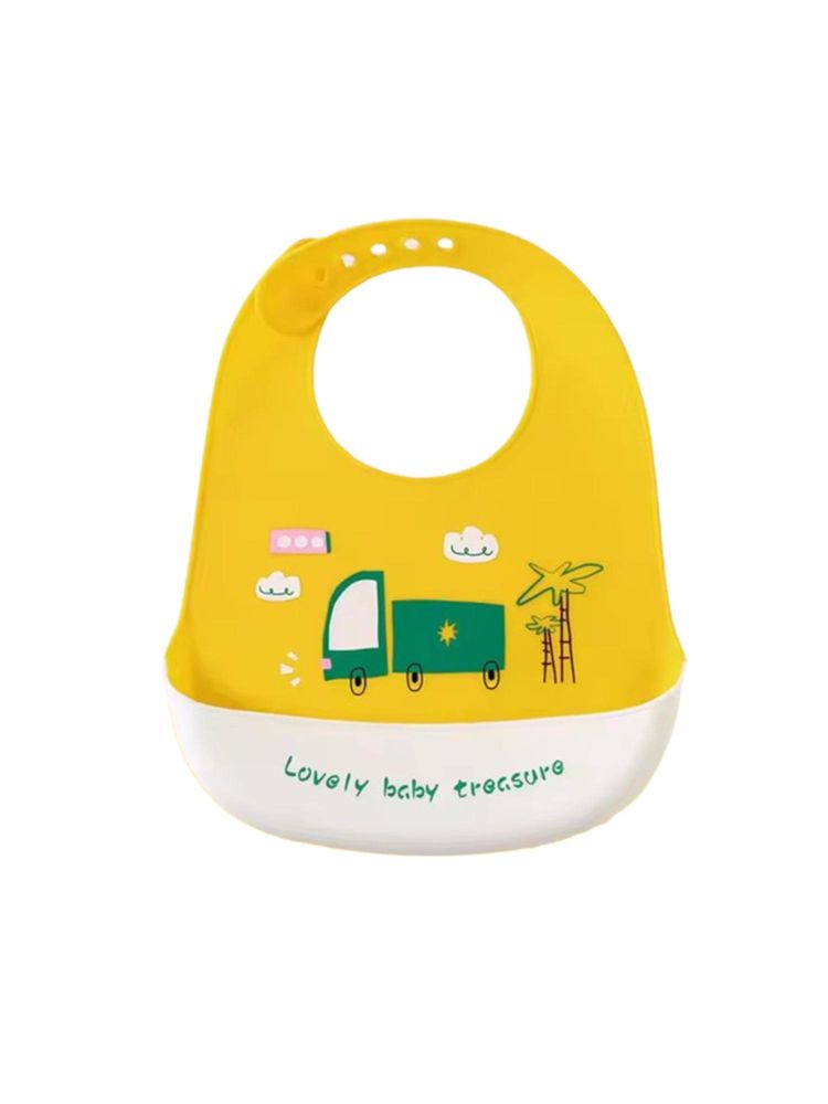 Chinmay Kids Light Weight, Waterproof, Easy-Wipe Unisex Silicone Baby Bib Yellow