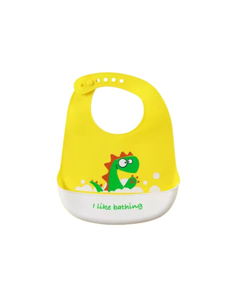 Chinmay Kids Light Weight, Waterproof, Easy-Wipe Unisex Silicone Baby Bib Yellow