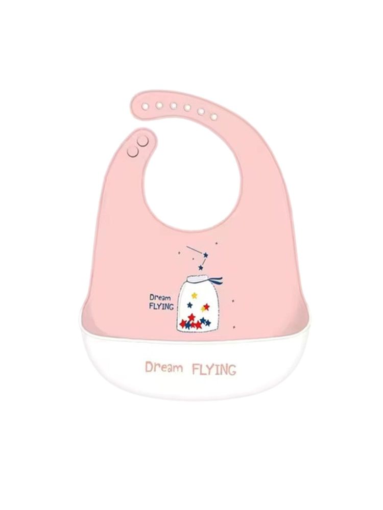Chinmay Kids Light Weight, Waterproof, Easy-Wipe Unisex Silicone Baby Bib Pink