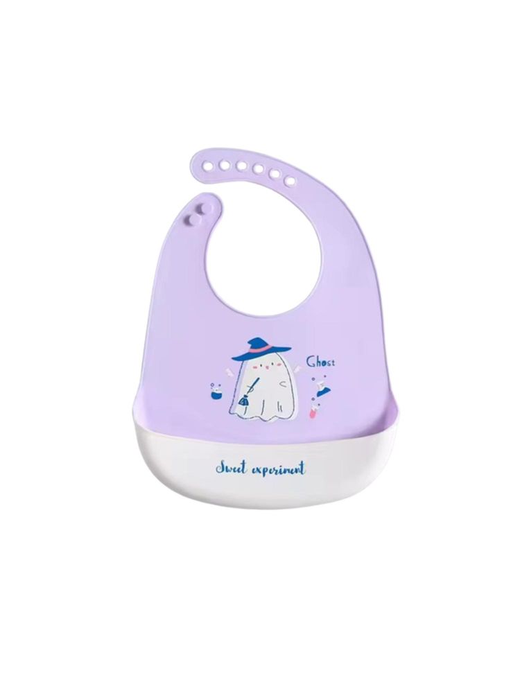 Chinmay Kids Light Weight, Waterproof, Easy-Wipe Unisex Silicone Baby Bib Purple