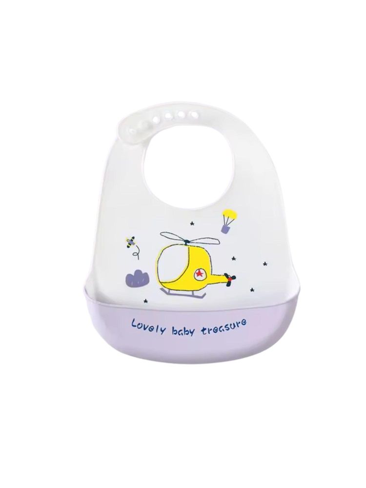 Chinmay Kids Light Weight, Waterproof, Easy-Wipe Unisex Silicone Baby Bib White