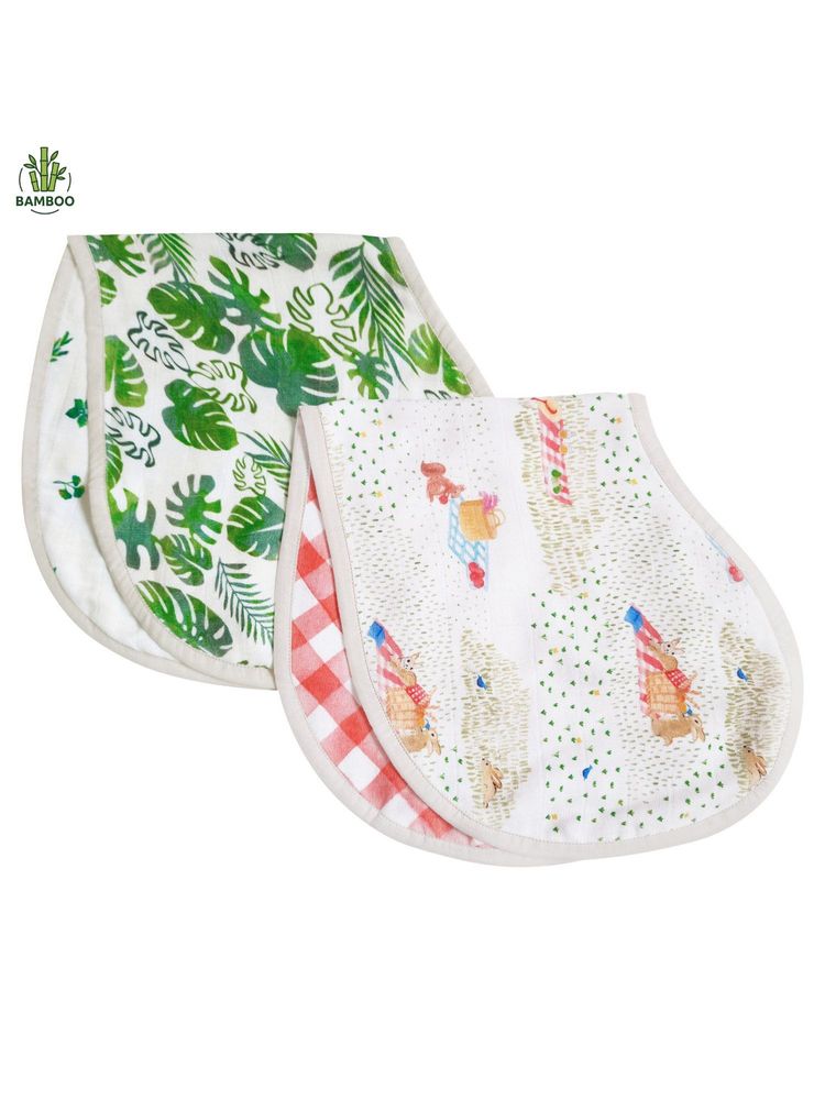 Masilo 100% Bamboo muslin Feeding Burpcloths,super soft Newborn Pack of 2-Picnic-picture-28
