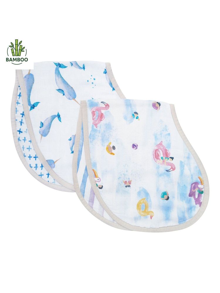 Masilo 100% Bamboo muslin Feeding Burpcloths,super soft Newborn Pack of 2-Pool-picture-11