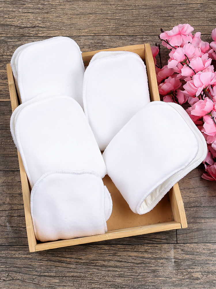 Moms Home Reusable and Washable Cotton Diaper Soaker-Insert Pad -