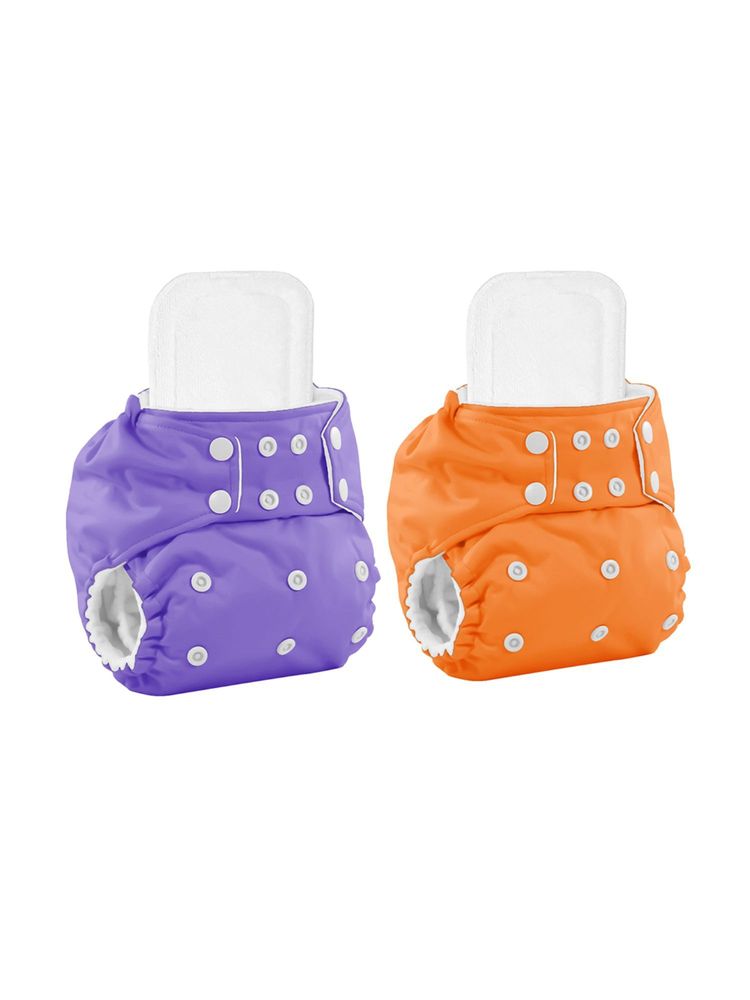 Moms Home Reusable Cotton Pocket Diapers with Inserts Multi-Color