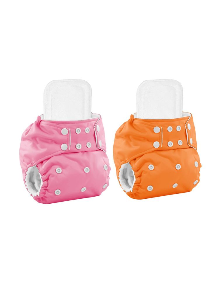 Moms Home Reusable Cotton Pocket Diapers with Inserts Multi-Color