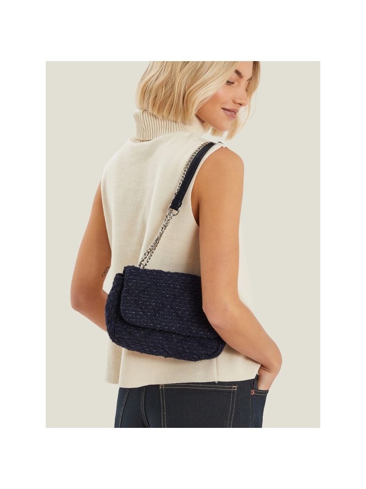 Accessorize London Women's Blue Boucle Chain Shoulder Bag-image-2