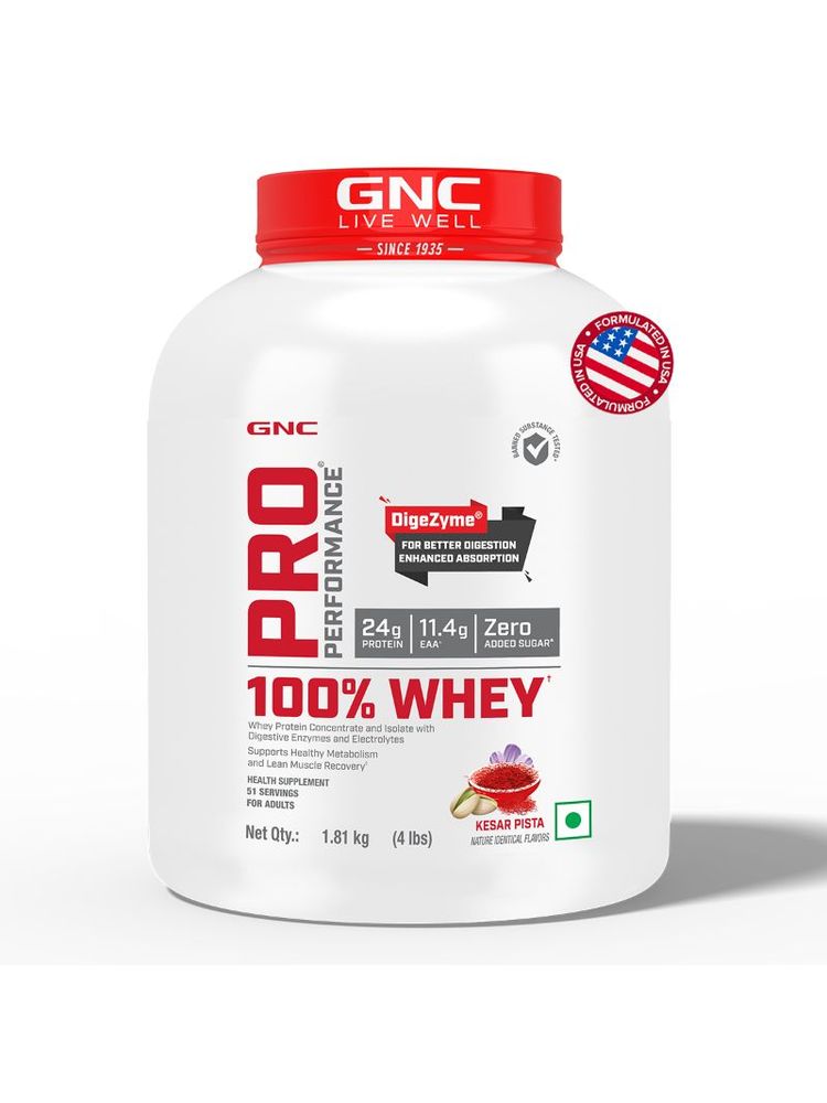 GNC Pro Performance 100% Whey Protein Powder - Kesar Pista-image-5