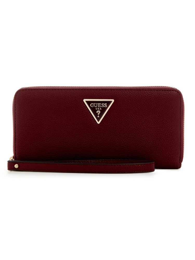 Guess Wine Textured Laurel Large Zip Around Wallet-image-33