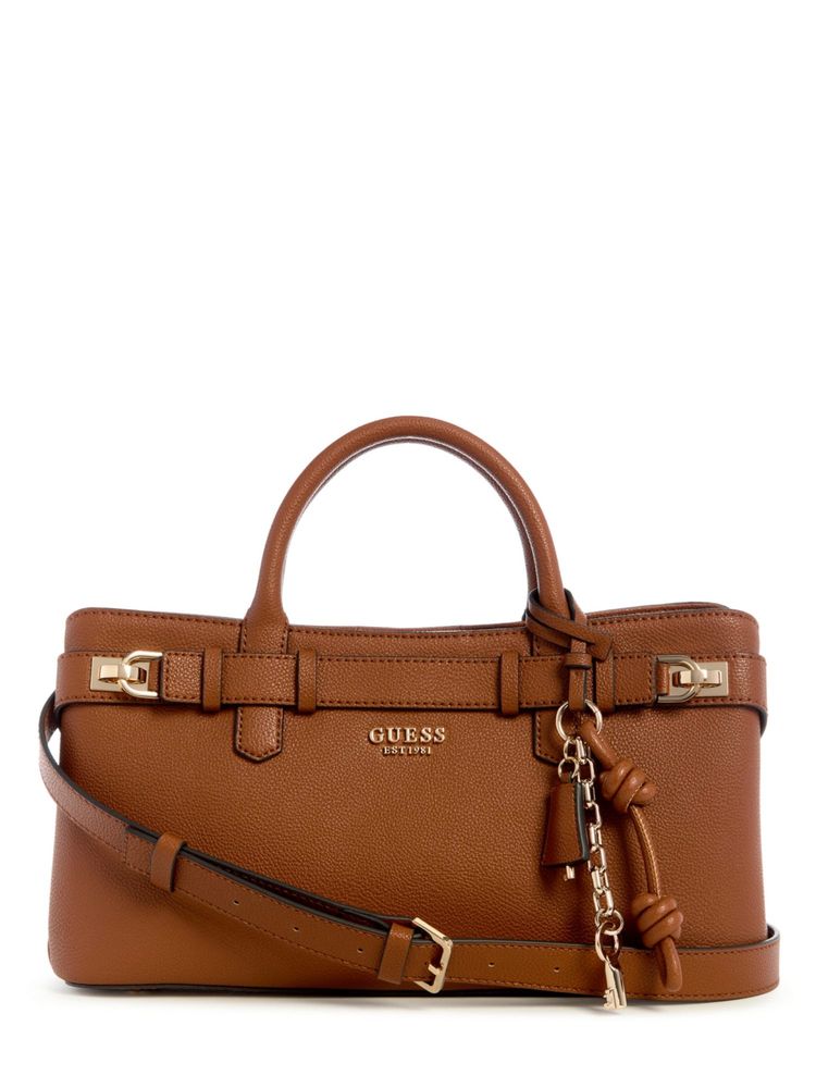 guess fashion Guess Cognac Solid Gregoria Girlfriend Satchel Bag with Detachable Strap-picture-14