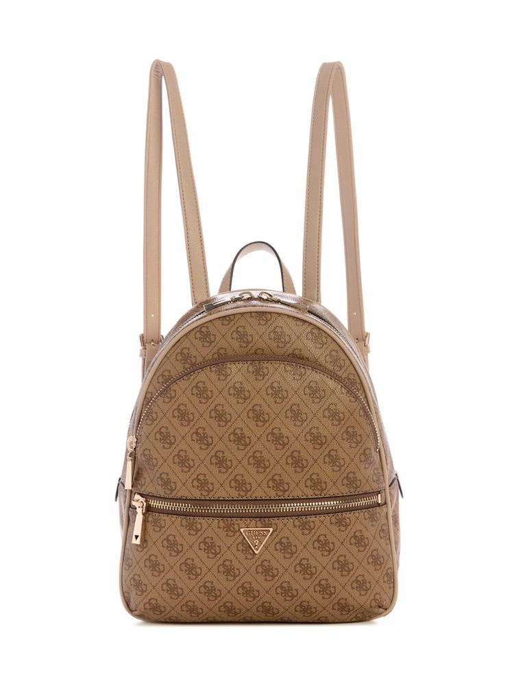 guess fashion Guess Brown Logo Geometric Manhattan Large Backpack-picture-24