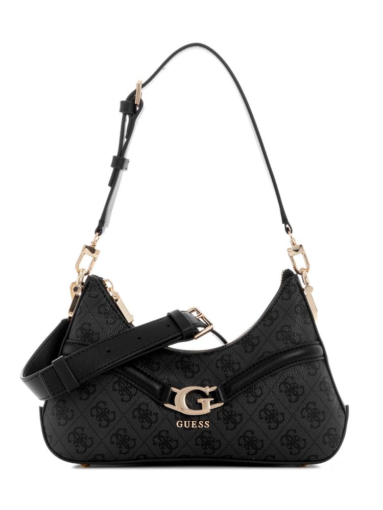 Guess Coal Logo Printed Dea Top Zip Handbag with Detachable Strap-image-29