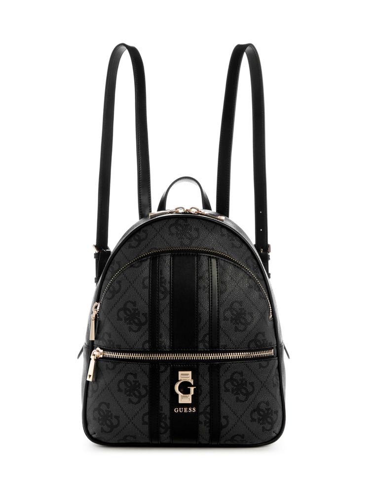 guess fashion Guess Black Logo Printed Erenia Large Backpack-picture-27