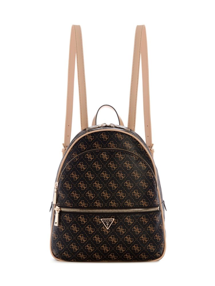 guess fashion Guess Brown Geometric Manhattan Large Backpack-picture-11