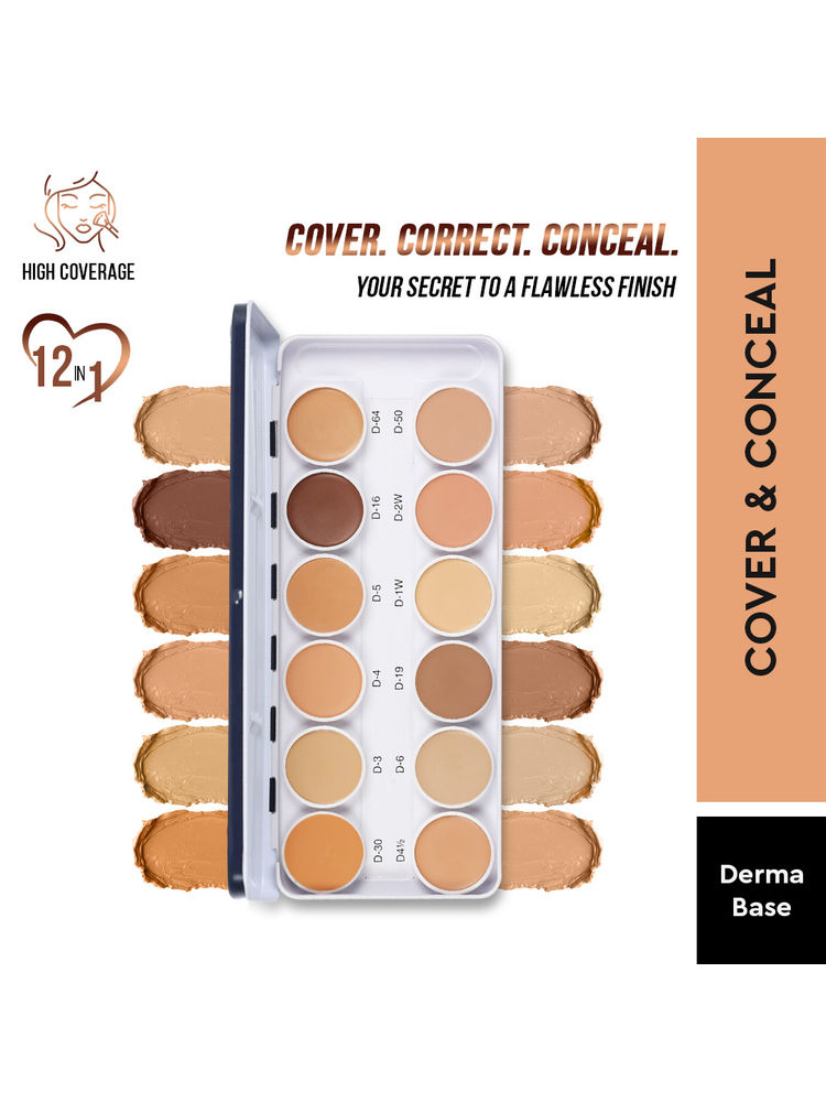 C2P Pro Ultra HD 12 in 1 Camouflage Concealer Corrector Dermashield Cream Base Makeup Palette-picture-16