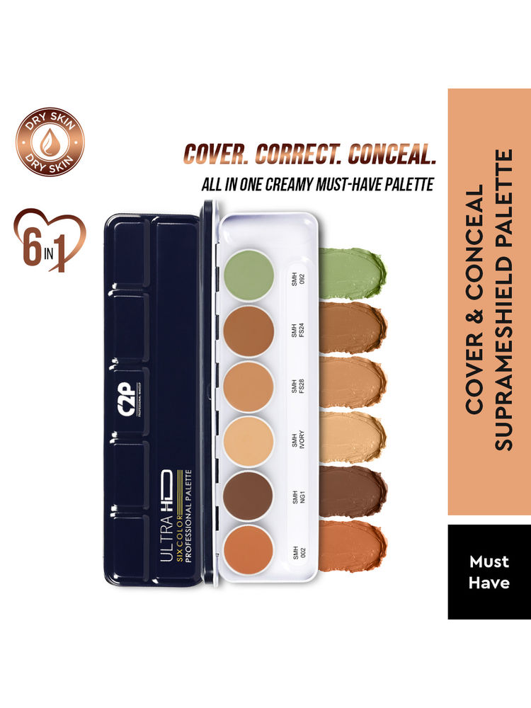 C2P Pro Foundation Ultra HD 6 in 1 Camouflage Concealer Corrector Supraemeshield Must Have Makeup Palette-picture-13