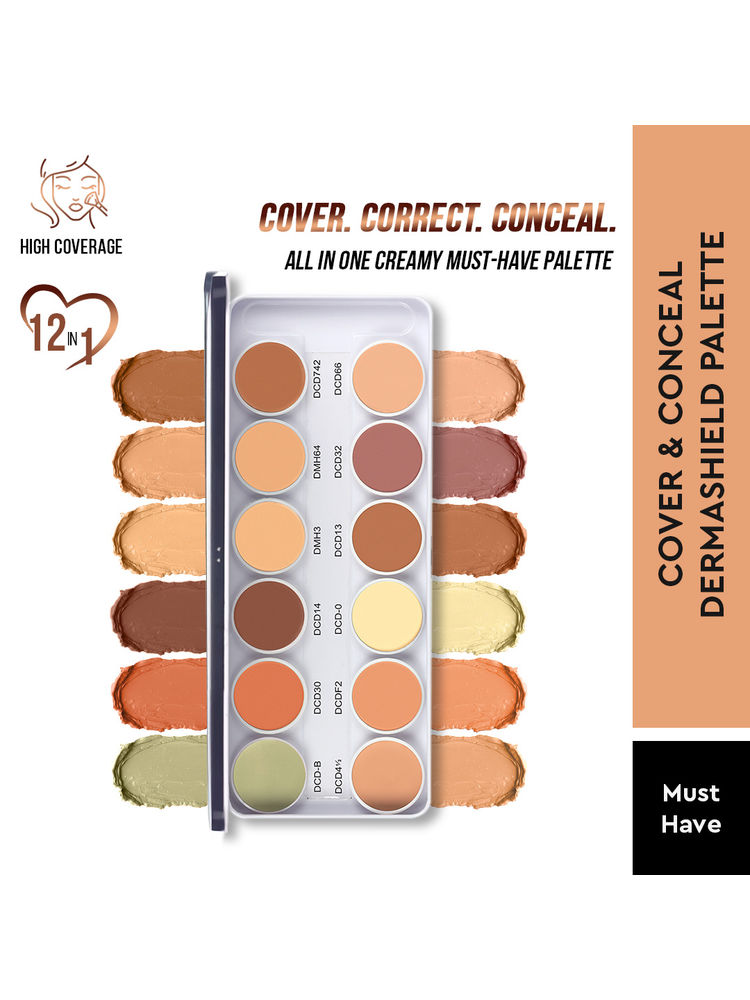 C2P Pro Ultra HD 12 in 1 Camouflage Concealer Corrector Dermashield Must Have Makeup Palette-picture-23
