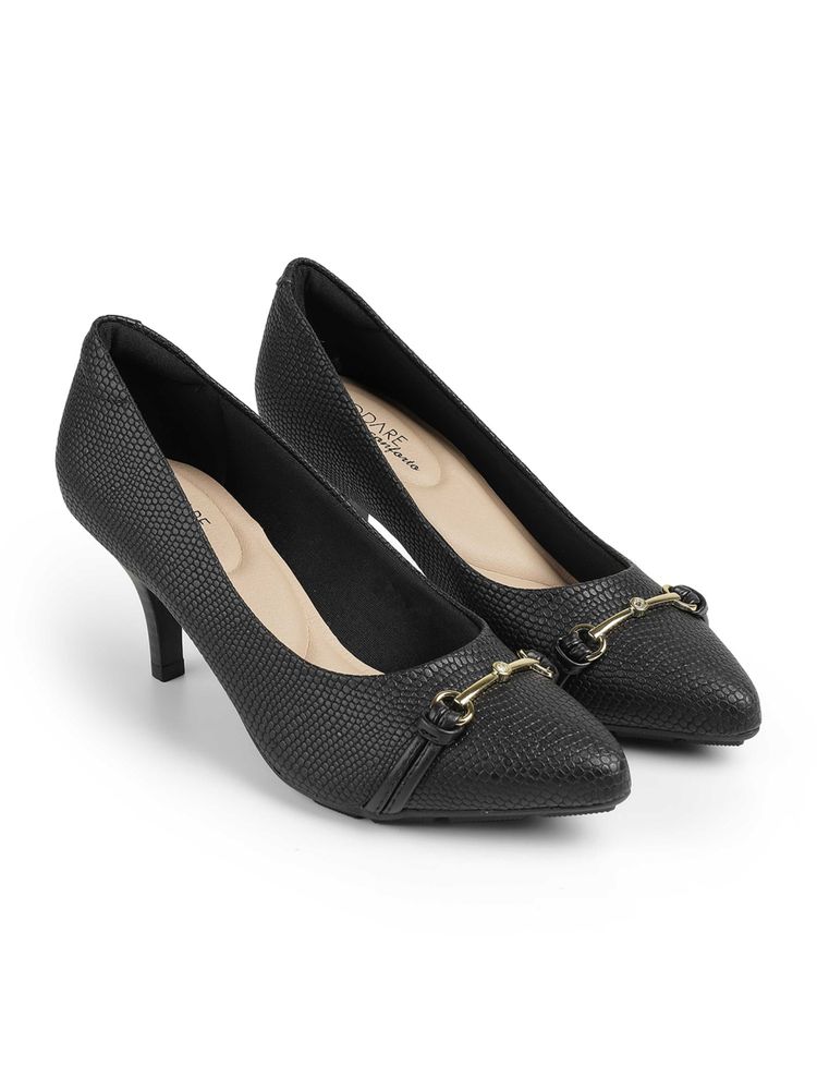 MODARE Women Black Pointed Toe Pumps-picture-10