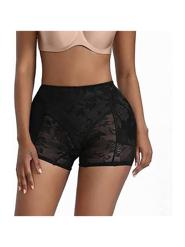 BRACHY Women Black Padded Butt Lifter Shapewear Butt Hip Enhancer Shaper Boy Short Brief