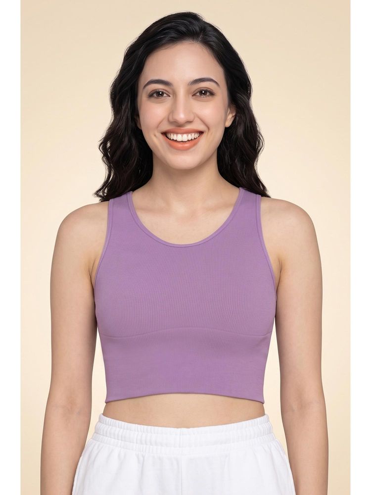 Zivame Zelocity Medium Impact Moisture Wicking Sports Bra - Orchid Mist-picture-28