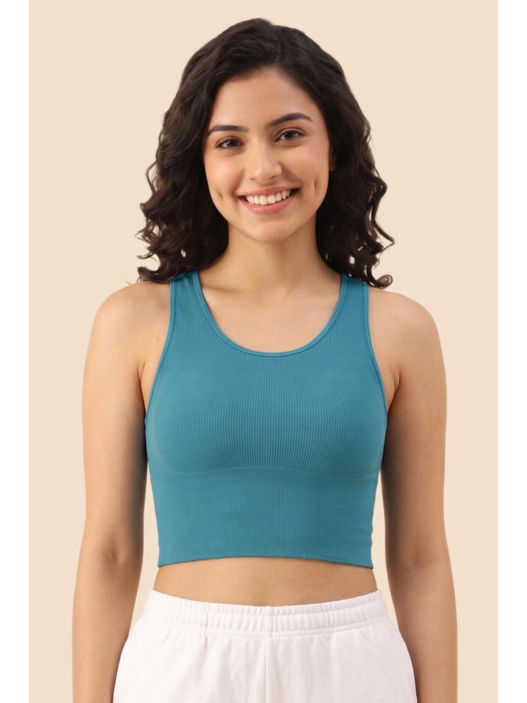 Zivame Zelocity Medium Impact Moisture Wicking Sports Bra - Saxony Blue-picture-20