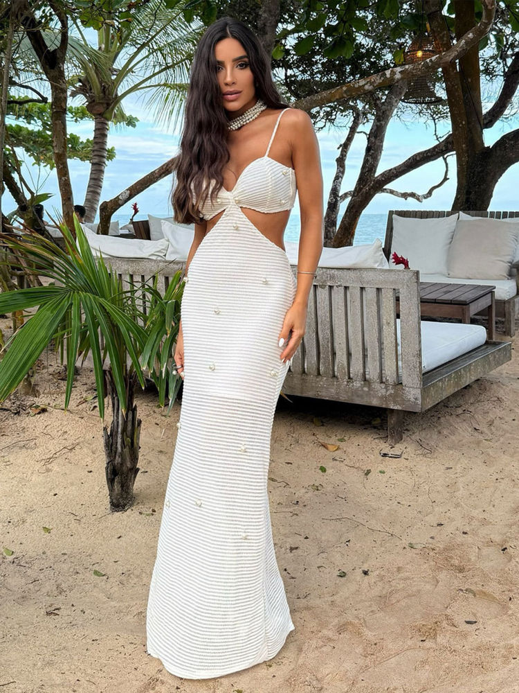 Addery Ivory White Cut-Out Maxi Dress-image-22