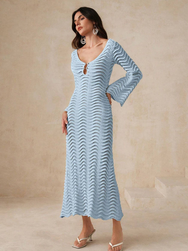 Addery Serene Blue Crochet Maxi Dress-image-43