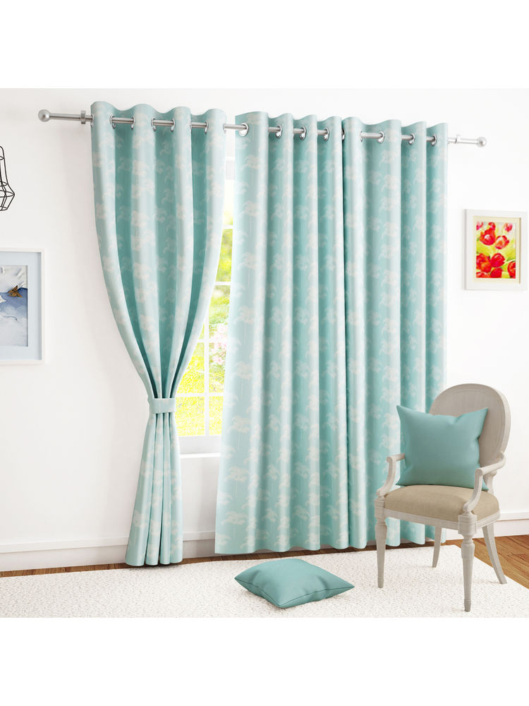 Story@Home Green Floral Jacquard Window Curtain (5 Feet)-image-37