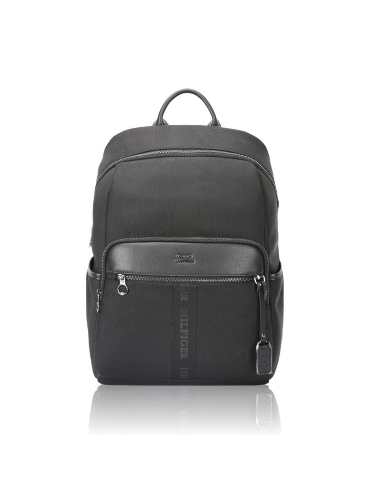 tommy hilfiger accessories Tommy Hilfiger Unisex Allen Polyester Solid-Plain Backpack -Black-picture-12