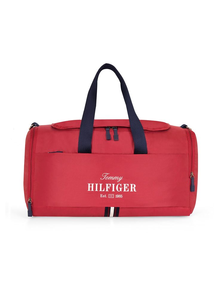 tommy hilfiger accessories Tommy Hilfiger Unisex Capshaw Polyester Printed Duffle Bag with Detachable Strap -Red-picture-27