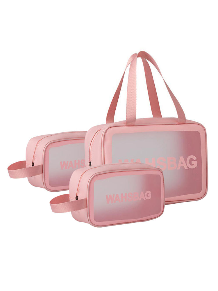 Allure Wash Bag - Pack Of 3 Washable Travel Bags (Pink)-picture-30