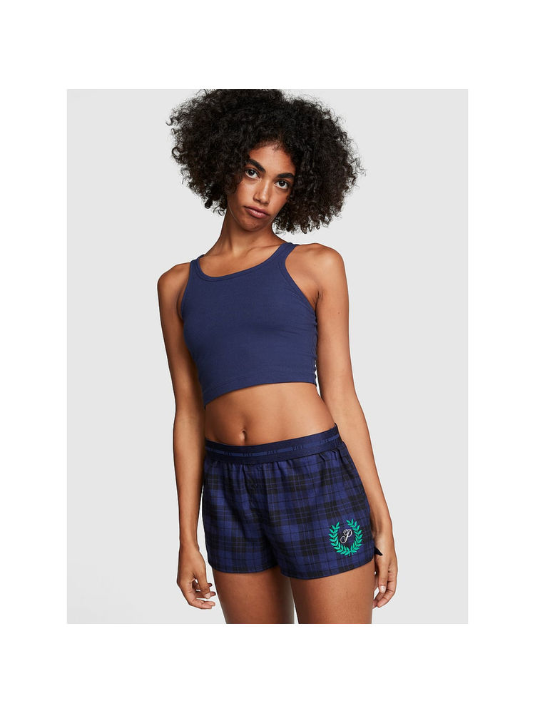 victoria's secret intimates Victoria's Secret Women Blue Flannel Boxy Pyjama Shorts (2XL)-picture-27