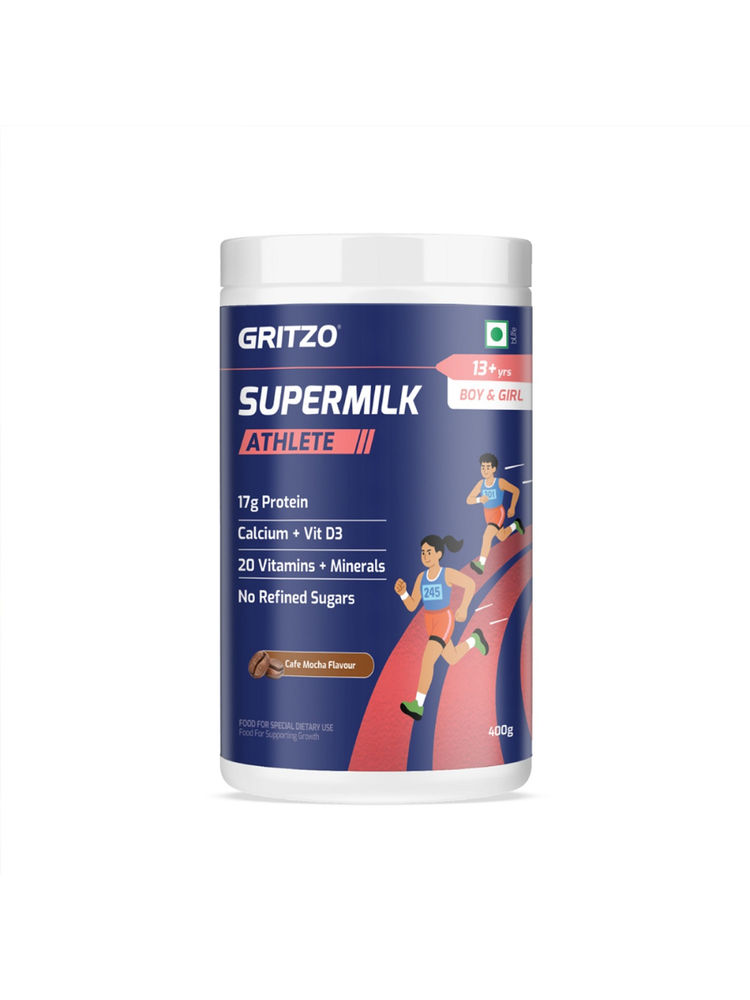 Gritzo Supermilk Athlete 17G Protein Powder For 13+Y Boy & Girl - Cafe Mocha-picture-8