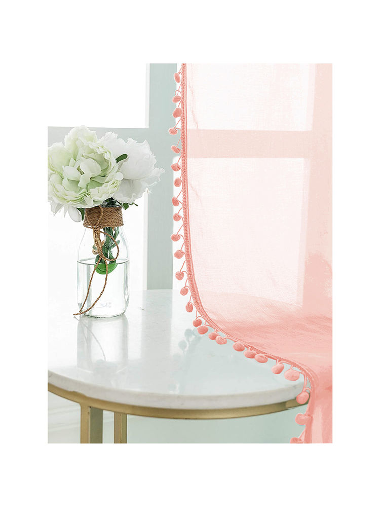 Urban Space Sheer Curtain for Window Eyelets & Tieback-Blush Pink (Set of 2)-picture-22