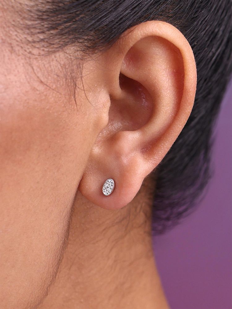 Shaya by CaratLane Radiate Earrings In 925 Silver-image-5