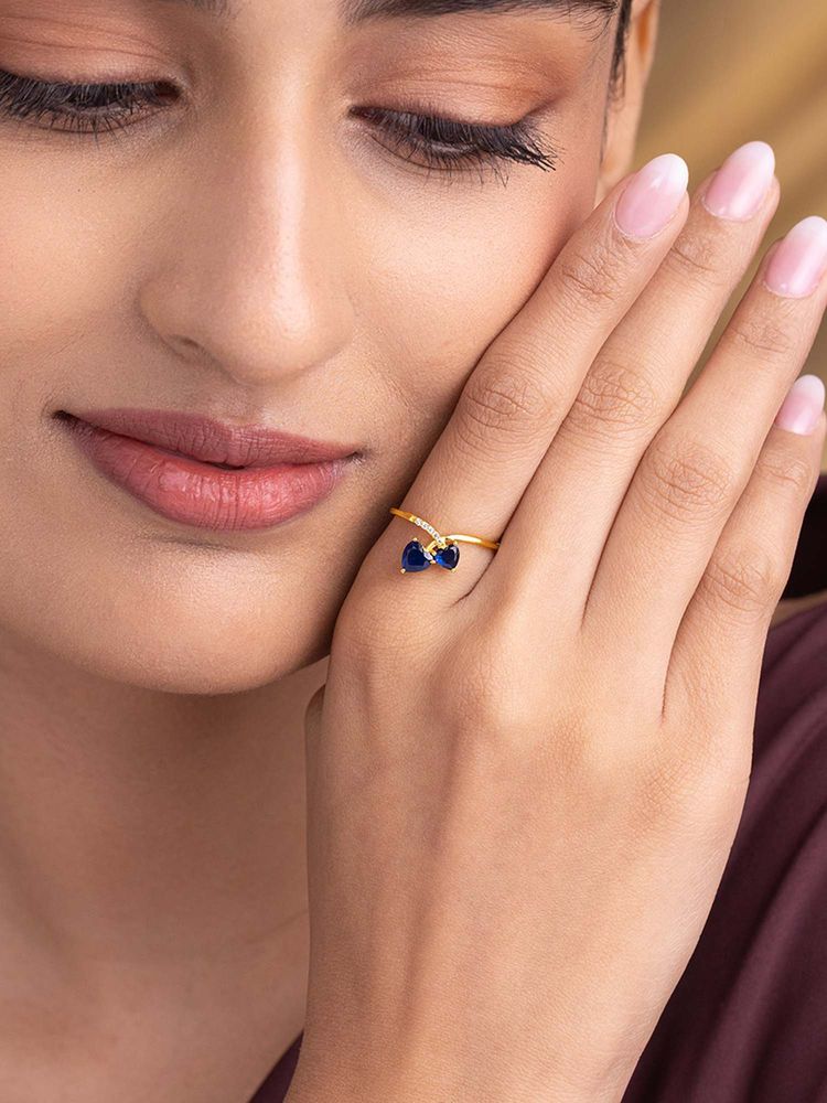 Shaya by CaratLane Make It Happen Ring In Gold-Plated 925 Silver-image-43