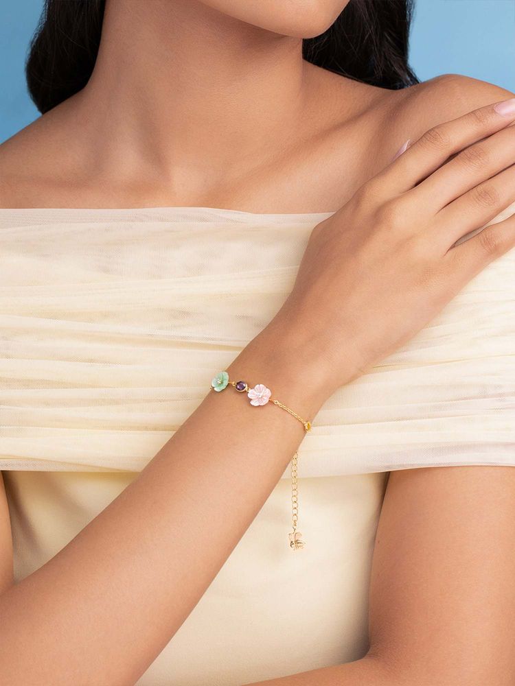 Shaya by CaratLane Blossom Flower Bracelet In 925 Silver-image-3