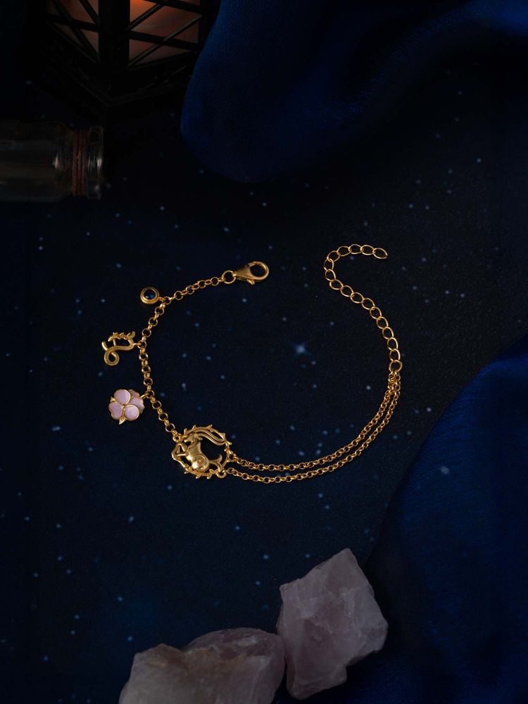 Shaya by CaratLane Capricorn 925 Gold Plated Silver Bracelet-image-29