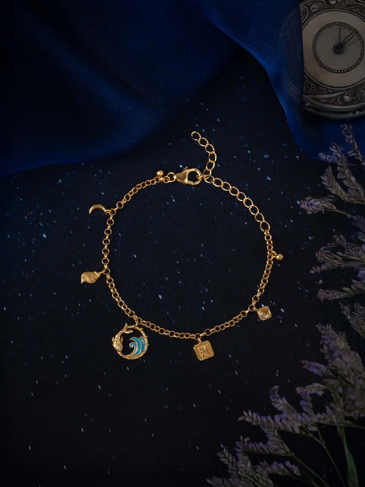 Shaya by CaratLane Pisces 925 Gold Plated Silver Bracelet-image-37