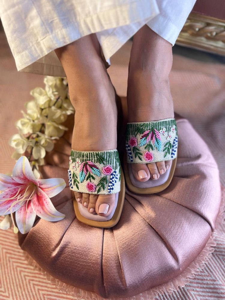 Sandal Stories Multi-Color Floral Embroidered Comfort Wedges-image-0