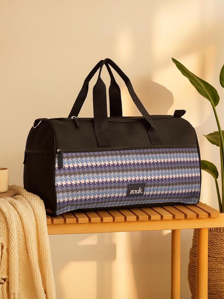 Zouk Bombay Houndstooth Duffle Bag with Detachable Strap-picture-21