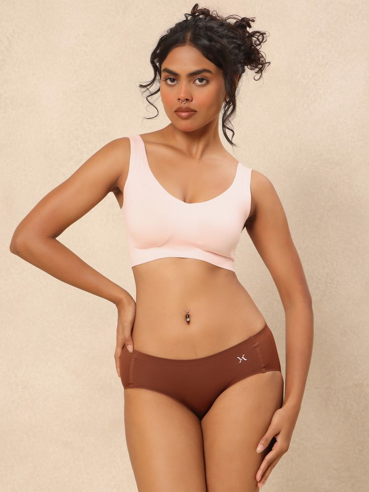Krvvy Brown Breeze Seamless Mid-Waist with Ventilation Holes Panty-picture-7