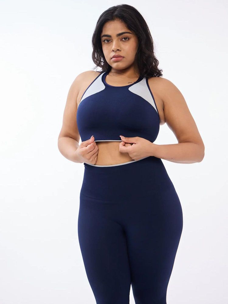 FEIER Navy Blue Slingshot Sports Bra-picture-22
