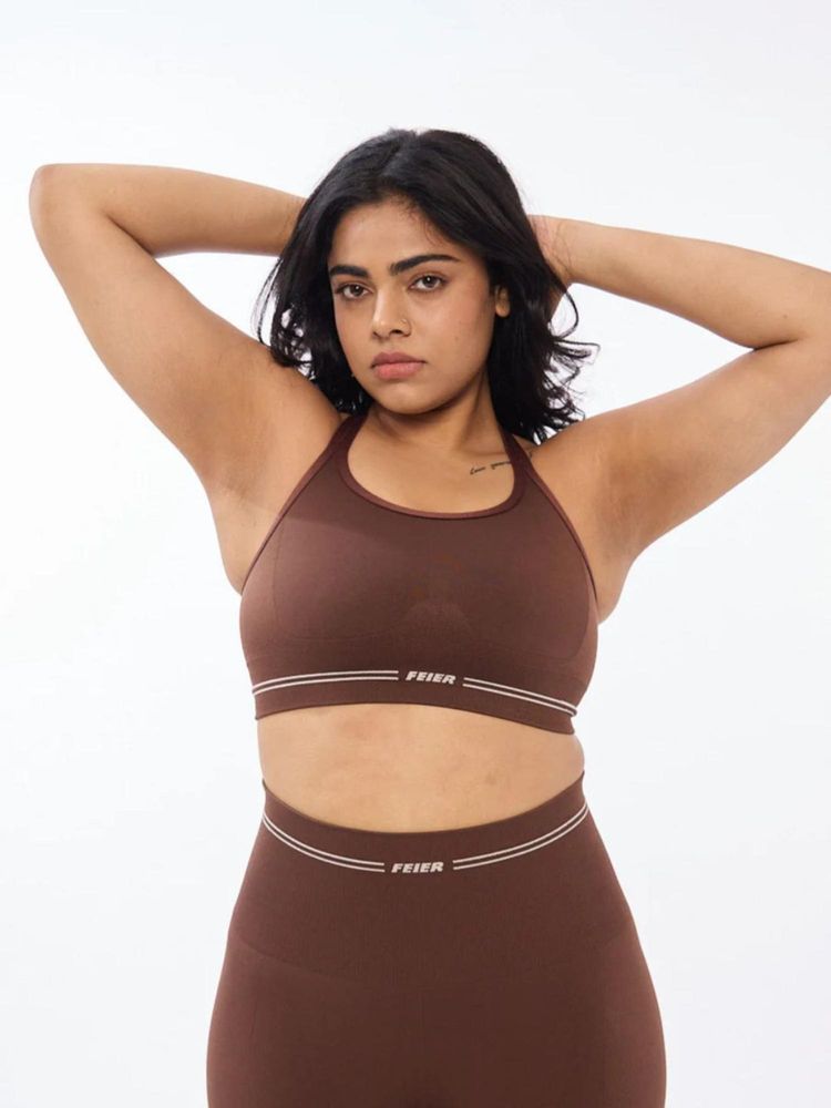 FEIER Brown Lift Strappy Sports Bra-picture-14