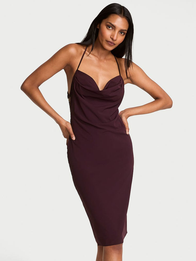 victoria's secret intimates Victoria's Secret Purple Very Sexy Chiffon Draped Slip Dress-picture-19