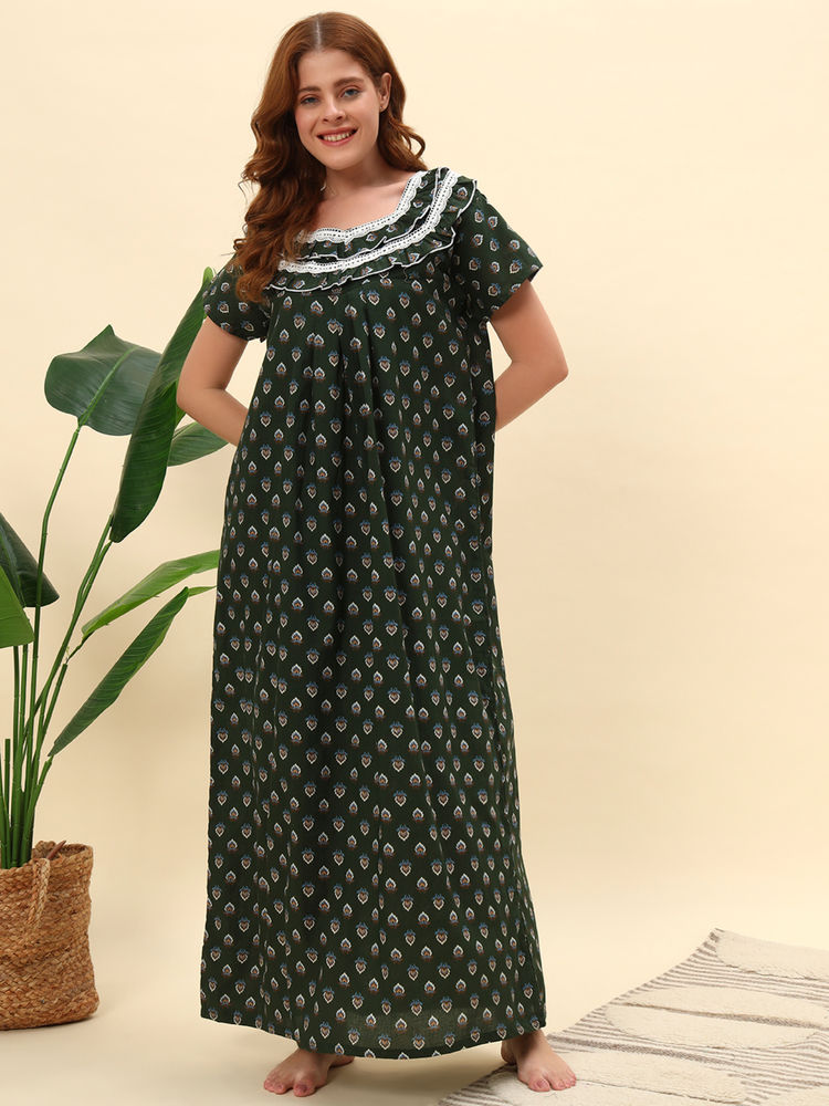 SEPHANI Green Floral Nightgown-picture-20