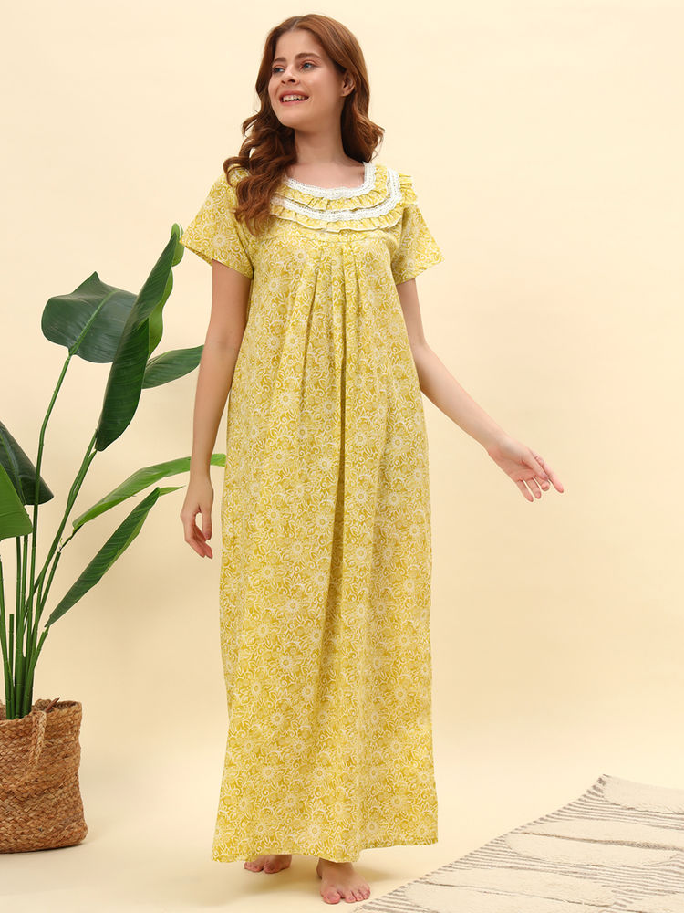 SEPHANI Yellow Floral Nightgown-picture-23