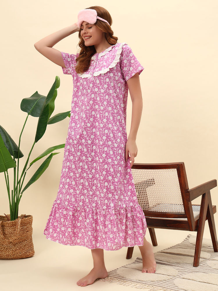 SEPHANI Pink Floral Nightgown-picture-12